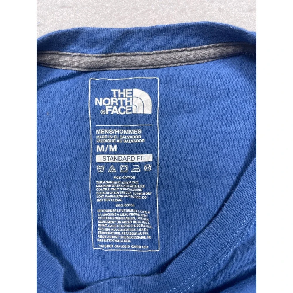 The North Face Graphic Box Logo T-Shirt Mens Medium Blue Cotton Good